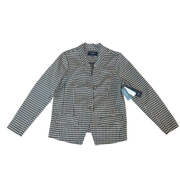 Liverpool Los Angeles Jackets & Blazers - Liverpool Los Angeles Tan Brown Houndstooth Blazer Jacket